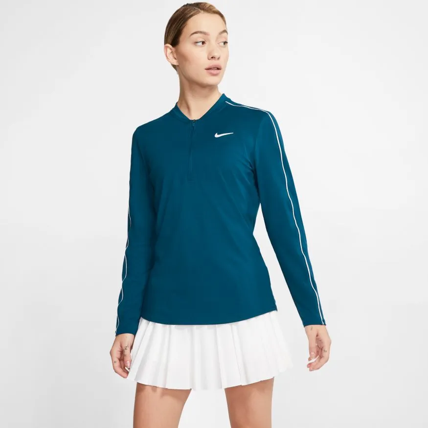 Nike Court Women Dry 1/2 Zip Top - valerian blue/white/white/white
