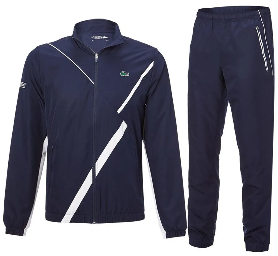 Lacoste Men's SPORT Dissimilar Tennis Tracksuit - navy blue/white