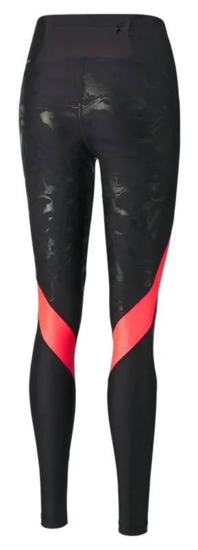 Puma Ultraform High Waist Full Length Printed Running Tights - puma black/sunset glow