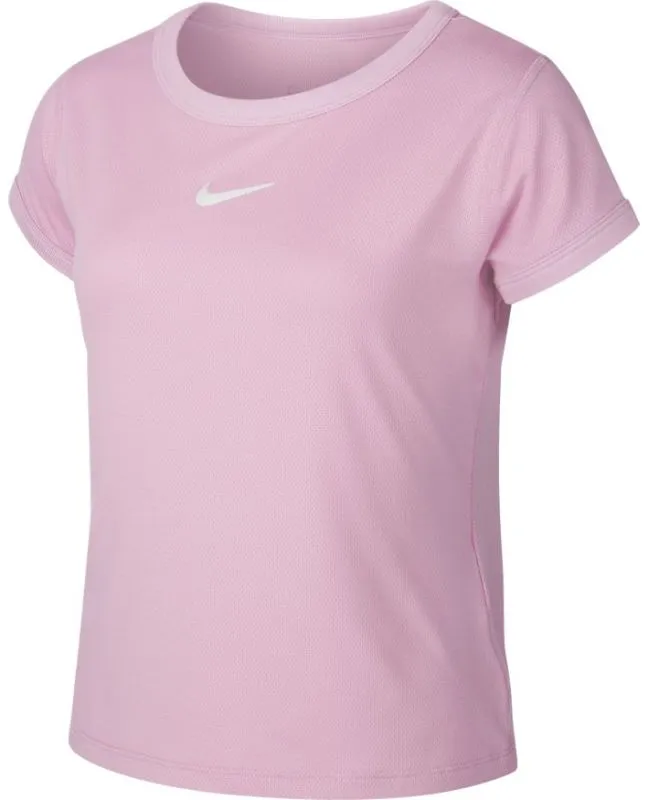 Nike Court G Dry Top SS - pink rise/white