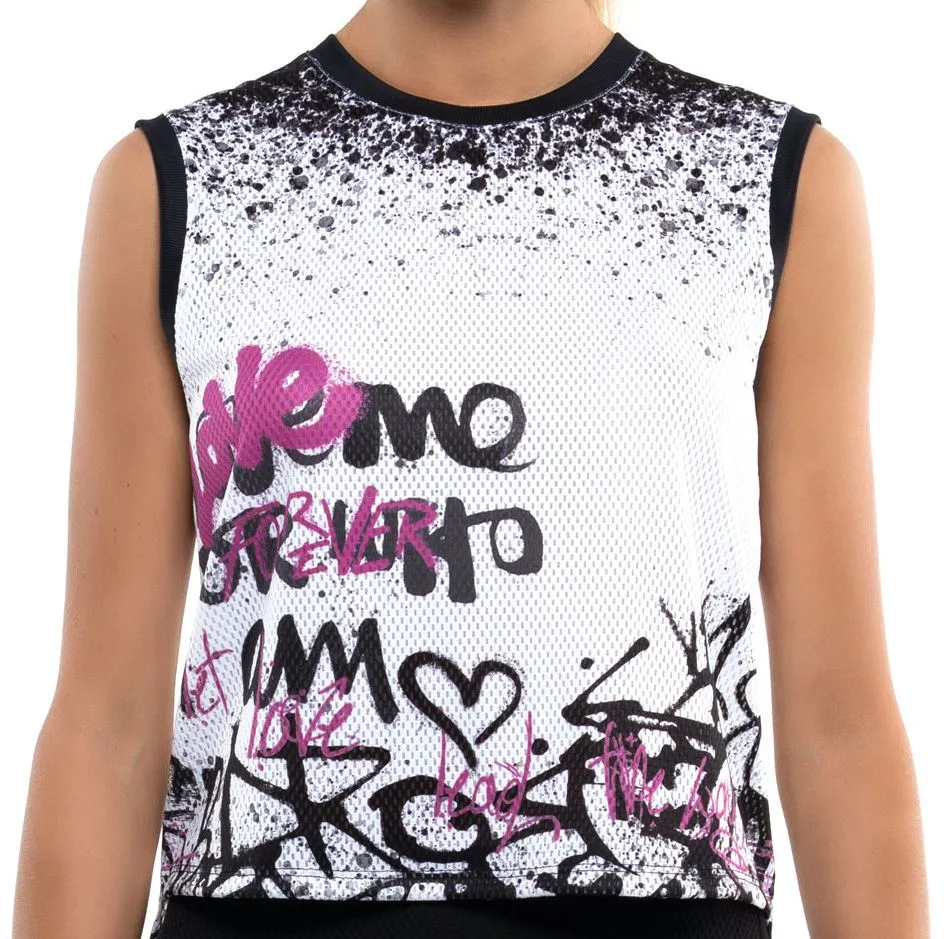 Lucky in Love City Graffiti All City High Low Tank Women - passion pink