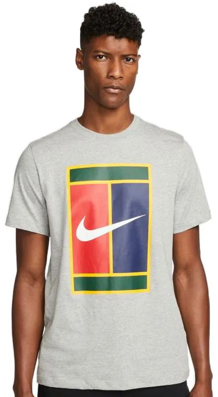 Nike Court Logo Tennis T-Shirt M - dark grey heather Nike Court Logo Tennis T-Shirt M - dark grey heather