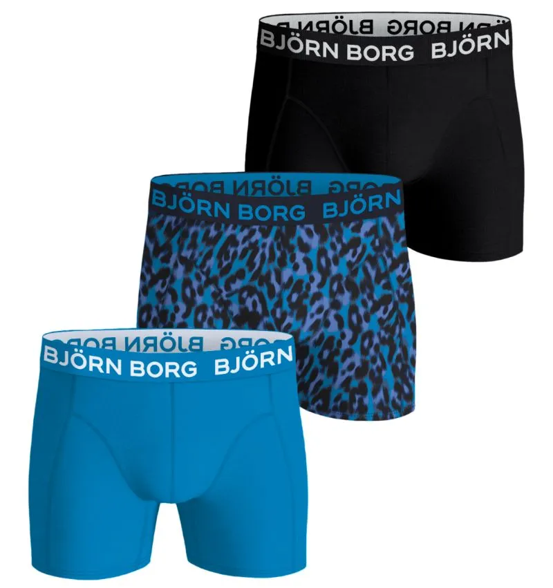 Björn Borg Cotton Stretch 3P - black/blue/print Björn Borg Cotton Stretch 3P - black/blue/print