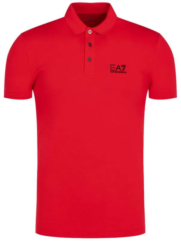 EA7 Man Jersey Polo Shirt - racing red