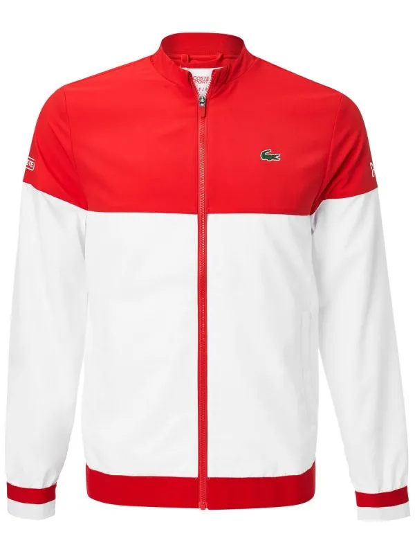Lacoste Men’s Lacoste SPORT x Novak Djokovic Colourblock Zip Jacket - white/red