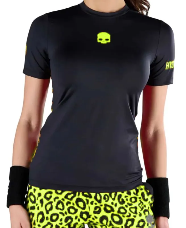 Women's T-shirt Hydrogen Panther Tech T-Shirt - black/yellow fluo - Black