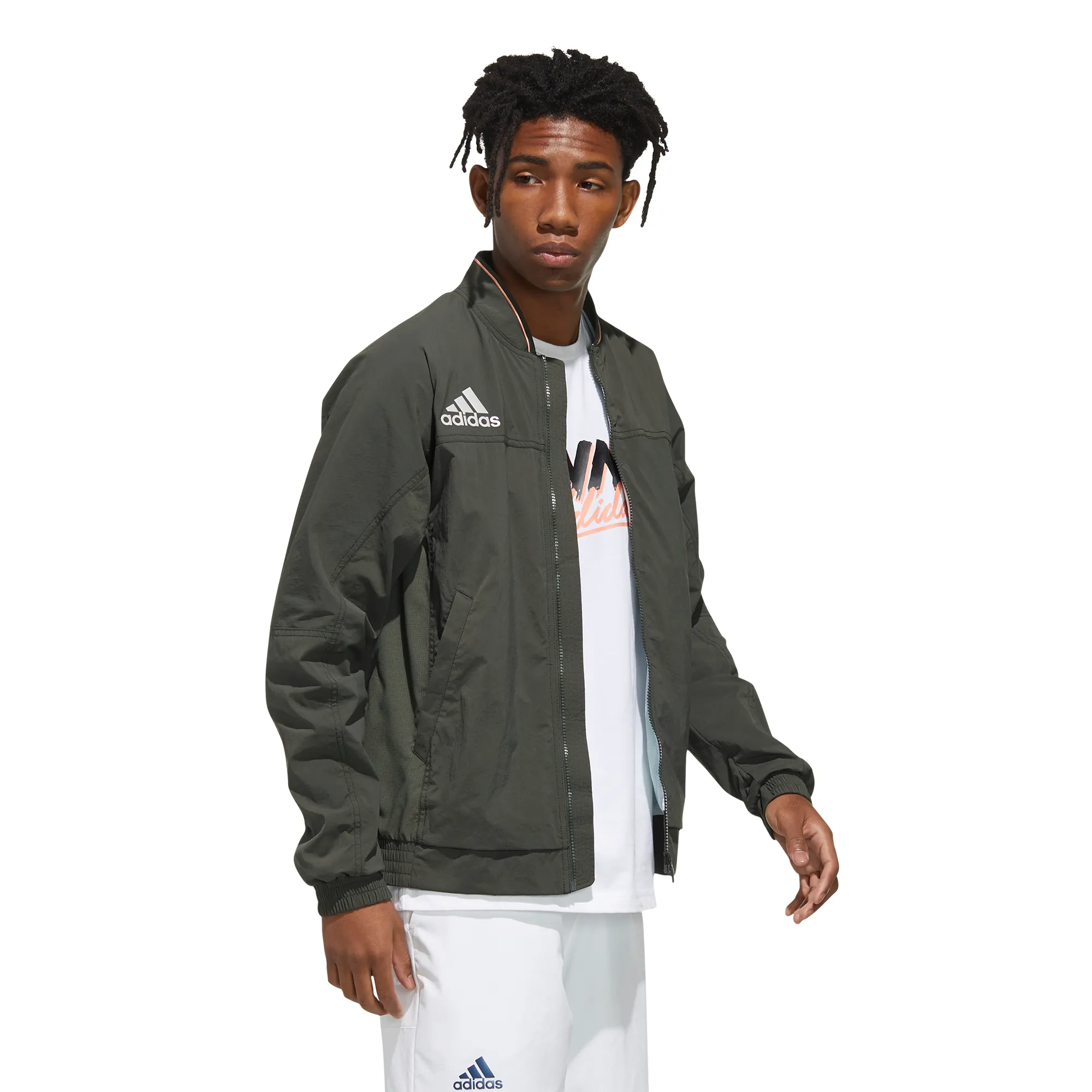 Adidas Men Stretch Woven Jacket - legend earth