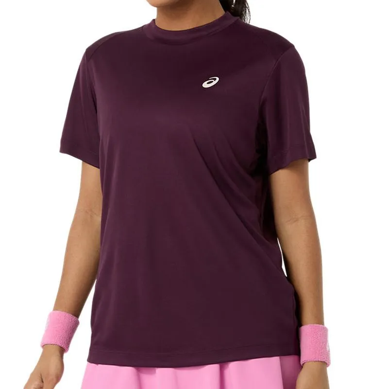 Asics Court Short Sleeve - dark aubergine Asics Court Short Sleeve - dark aubergine