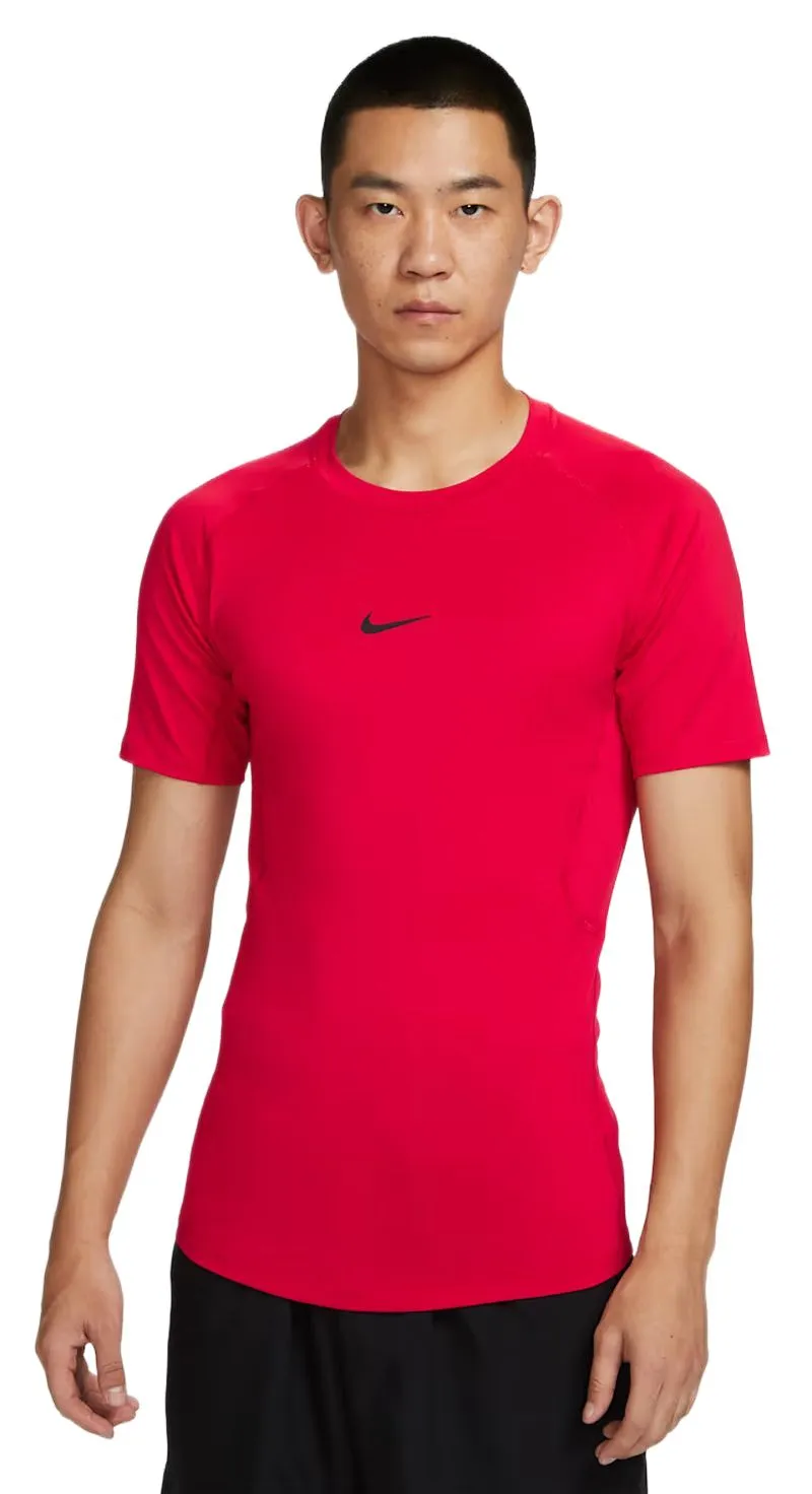 Nike Pro Dri-FIT Tight Short-Sleeve Fitness - university red/black 