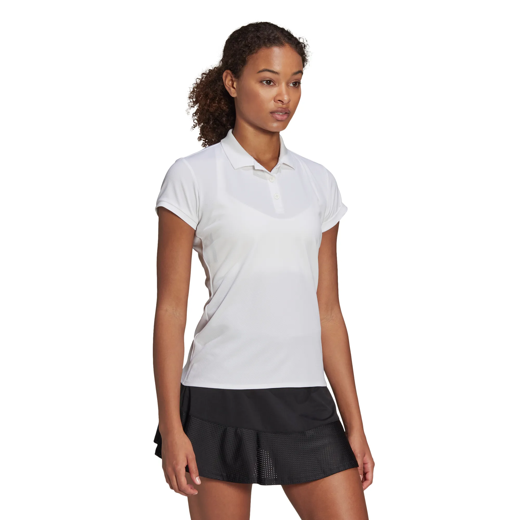 Adidas W Club 3 Stripes Polo - white/matte silver