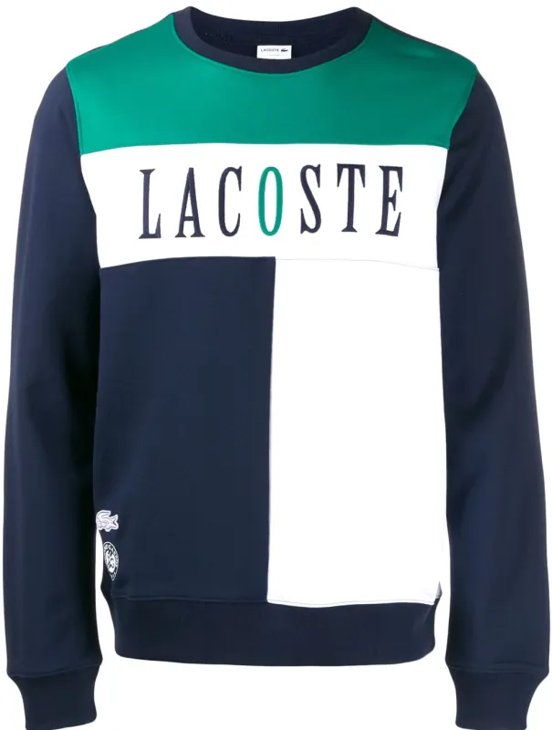 Lacoste Men's SPORT Roland Garros Edition Fleece Sweatshirt - navy blue/white/green/w Lacoste Men's SPORT Roland Garros Edition Fleece Sweatshirt - navy blue/white/green/w