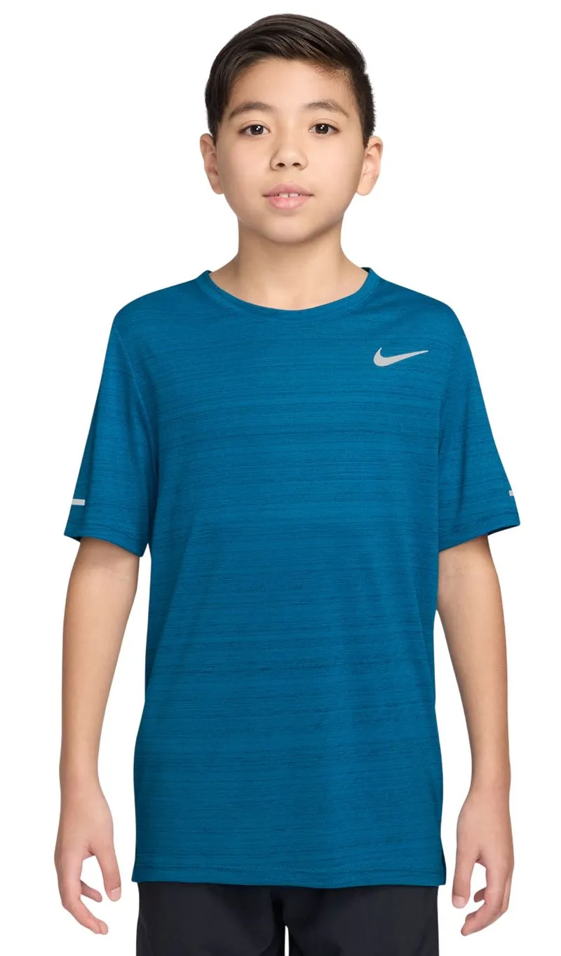 Boys' t-shirt Nike Kids Miler Dri-Fit - green abyss/green abyss - Blue