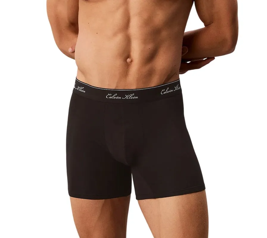 Calvin Klein Icon Cotton Stretch Script Boxer Briefs 3P - multicolor