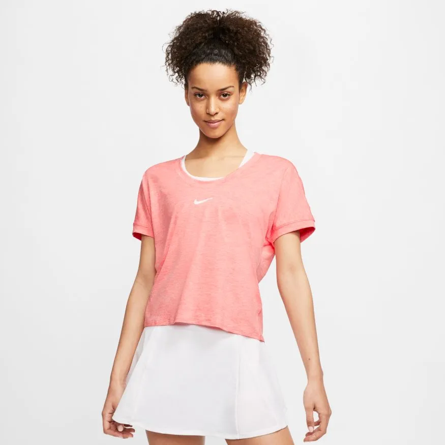 nike-court-dry-elevated-essential-top-sunblush-white-3 Nike Court Dry Elevated Essential Top - sunblush/white