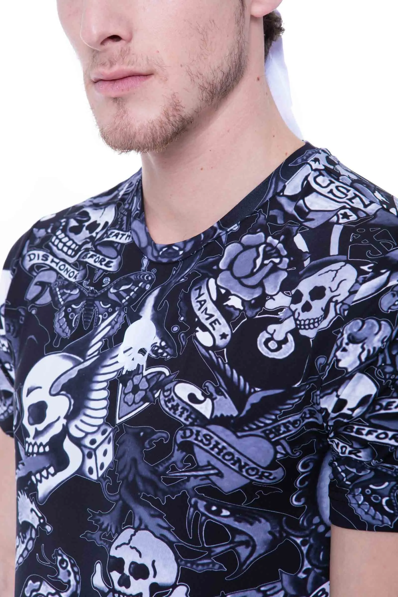 Hydrogen Printed Tech Tee - black/grey