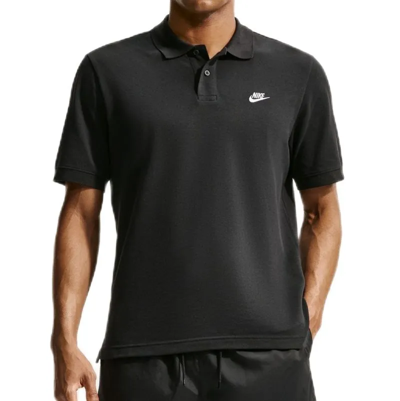 Nike Club Polo Pique T-Shirt - black/white Nike Club Polo Pique T-Shirt - black/white