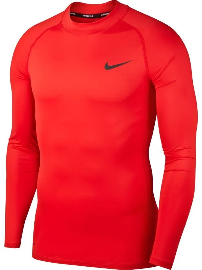 Nike Pro Top LS Tight Mock - university red/black