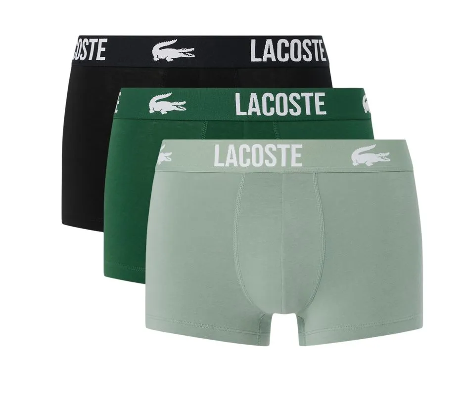 Lacoste Stretch Cotton Trunks 3P - lichen/green/black