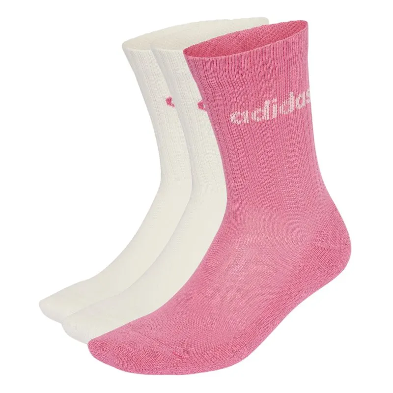 Adidas Kids Linear Crew 3P - off white/pink fusion/off white