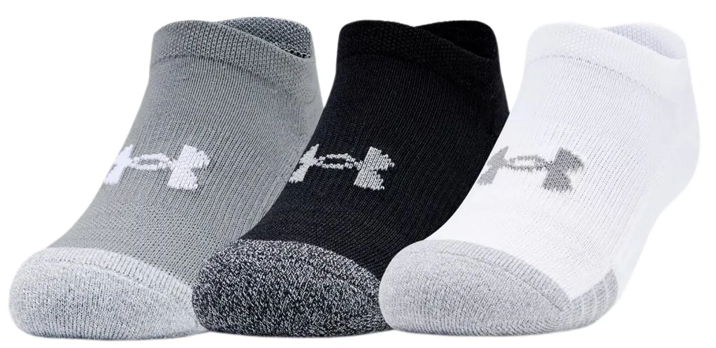 Socks Under Armour Youth HeatGear No Show Socks 3P - steel/white - Multicolor