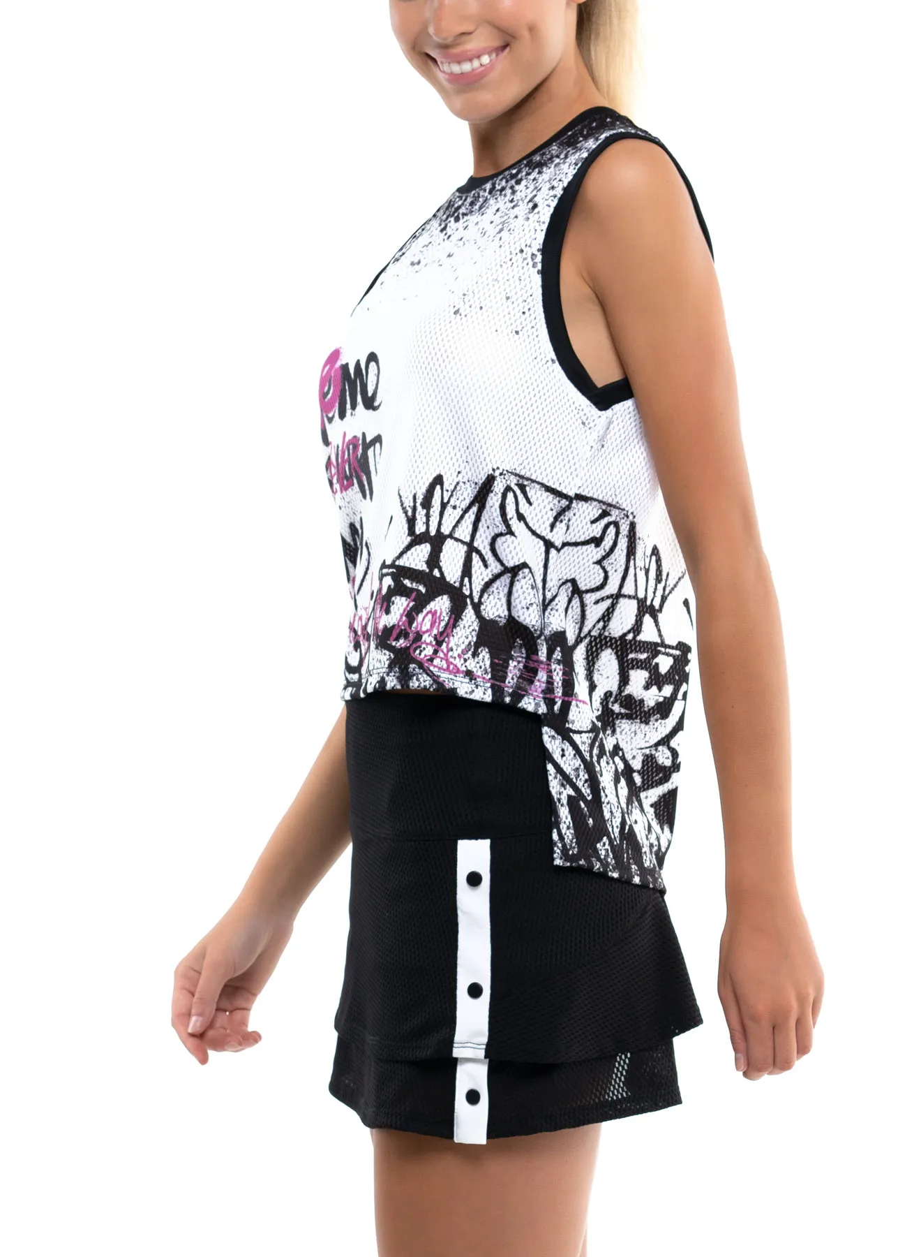 Lucky in Love City Graffiti All City High Low Tank Women - passion pink