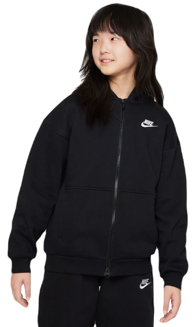 Nike Sportswear Club Fleece Oversized Full Zip - black/white