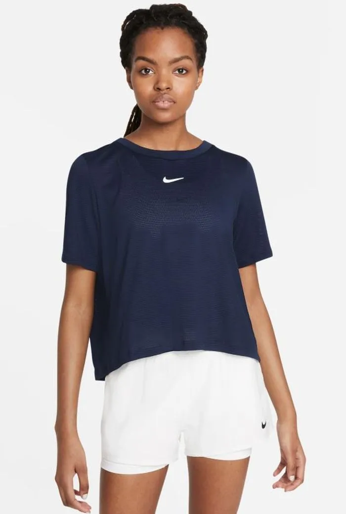 Nike Court Dri-Fit Advantage Top SS W - obsidian/white