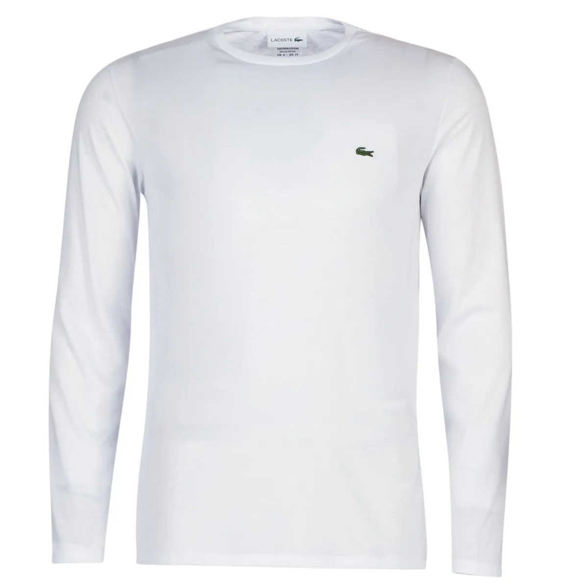 Lacoste Men's Crew Neck Pima Cotton Jersey T-shirt Long Sleeve - white Lacoste Men's Crew Neck Pima Cotton Jersey T-shirt Long Sleeve - white
