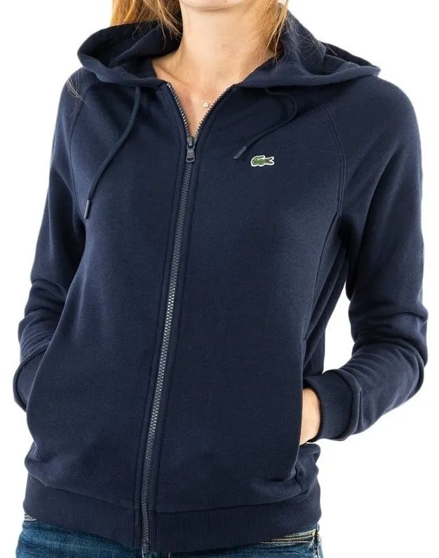 Lacoste Women’s SPORT Hooded Fleece Zip Tennis - navy blue