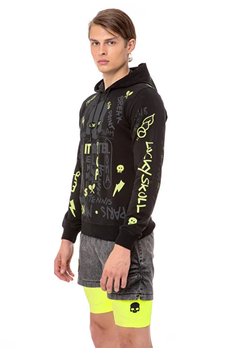 hydrogen-graffiti-hoodie-man-black-4 Hydrogen Graffiti Hoodie Man - black