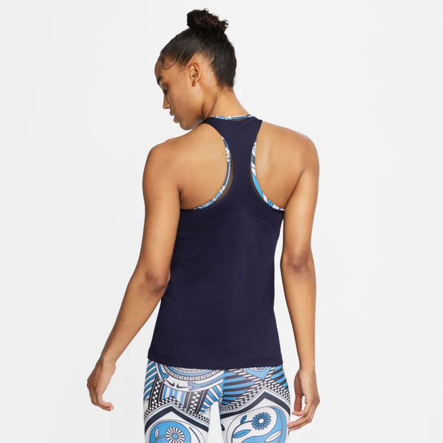 Nike Pro Tank All Over Mesh - blackend blue/white