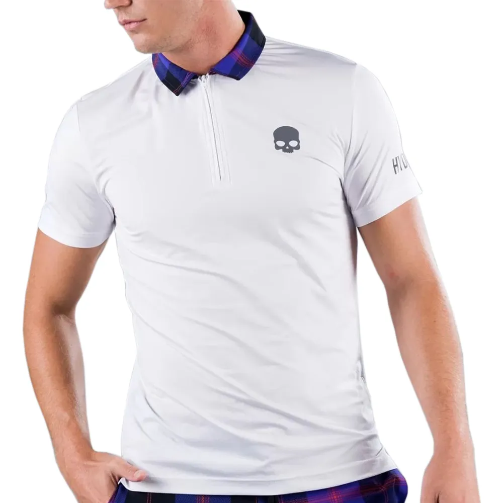 Hydrogen Tartan Zipped Tech - white/pink/black Hydrogen Tartan Zipped Tech - white/pink/black