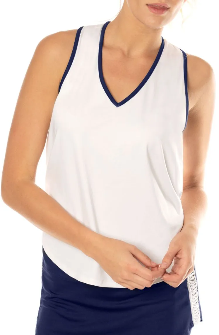Lucky in Love Macramé Core Singlet Women - white