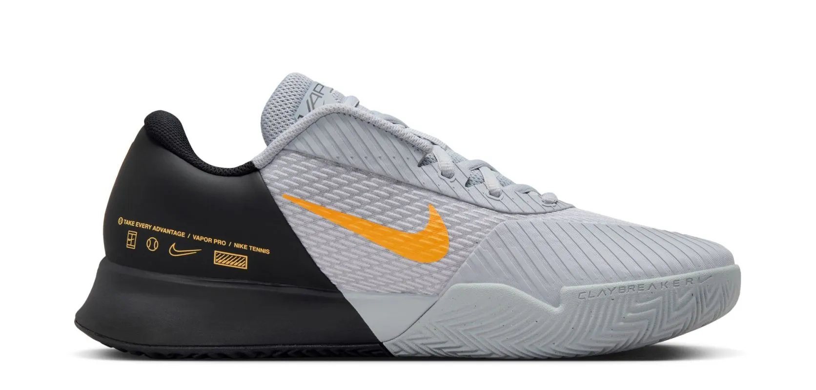 Nike Zoom Vapor Pro 2 Clay - wolf grey/laser orange/white