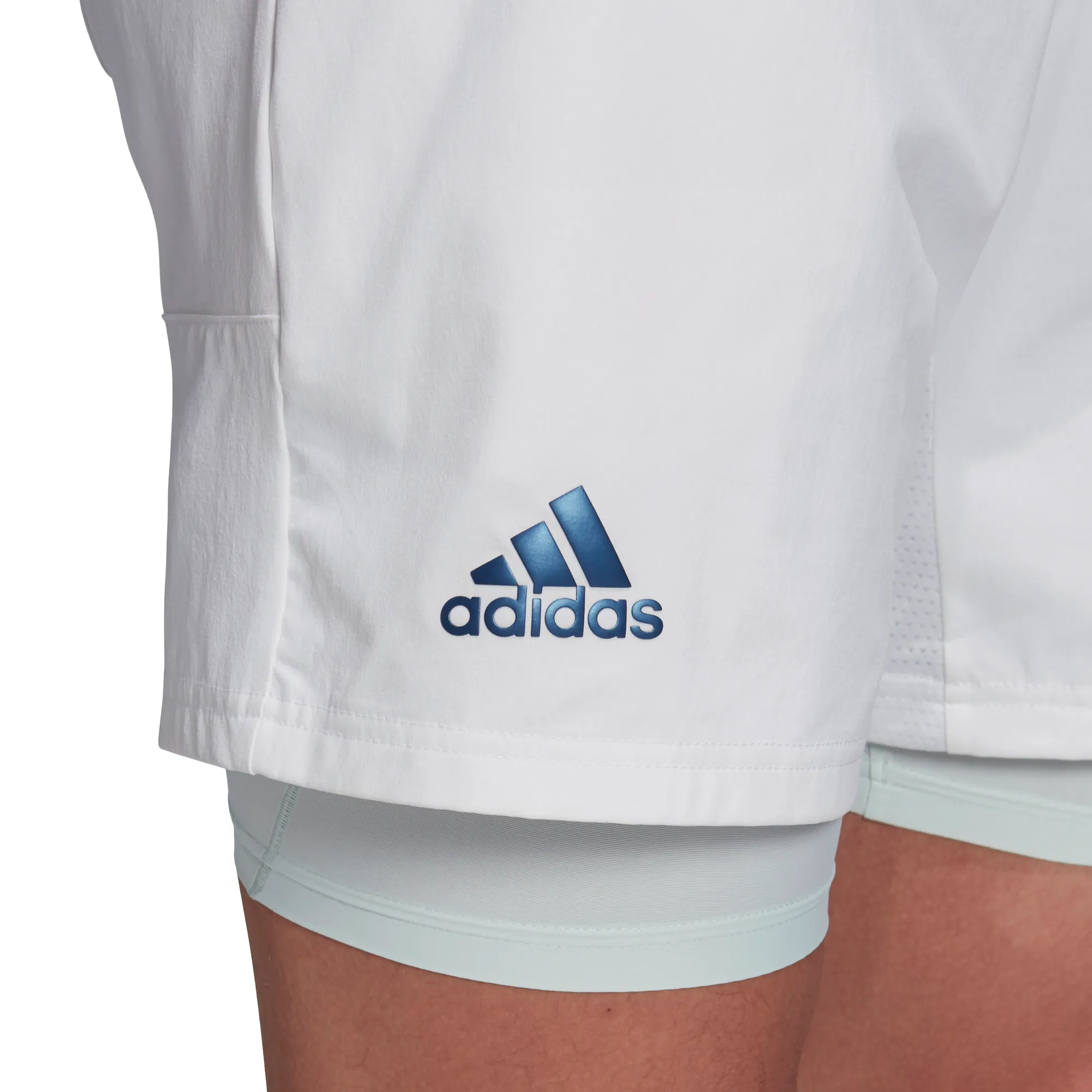Adidas 2in1 Short Heat Ready 7in - white/tech indigo