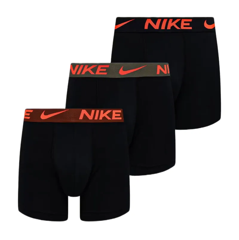 Nike Dri-Fit Essential Micro Boxer 3P - black/orange/khaki Nike Dri-Fit Essential Micro Boxer 3P - black/orange/khaki