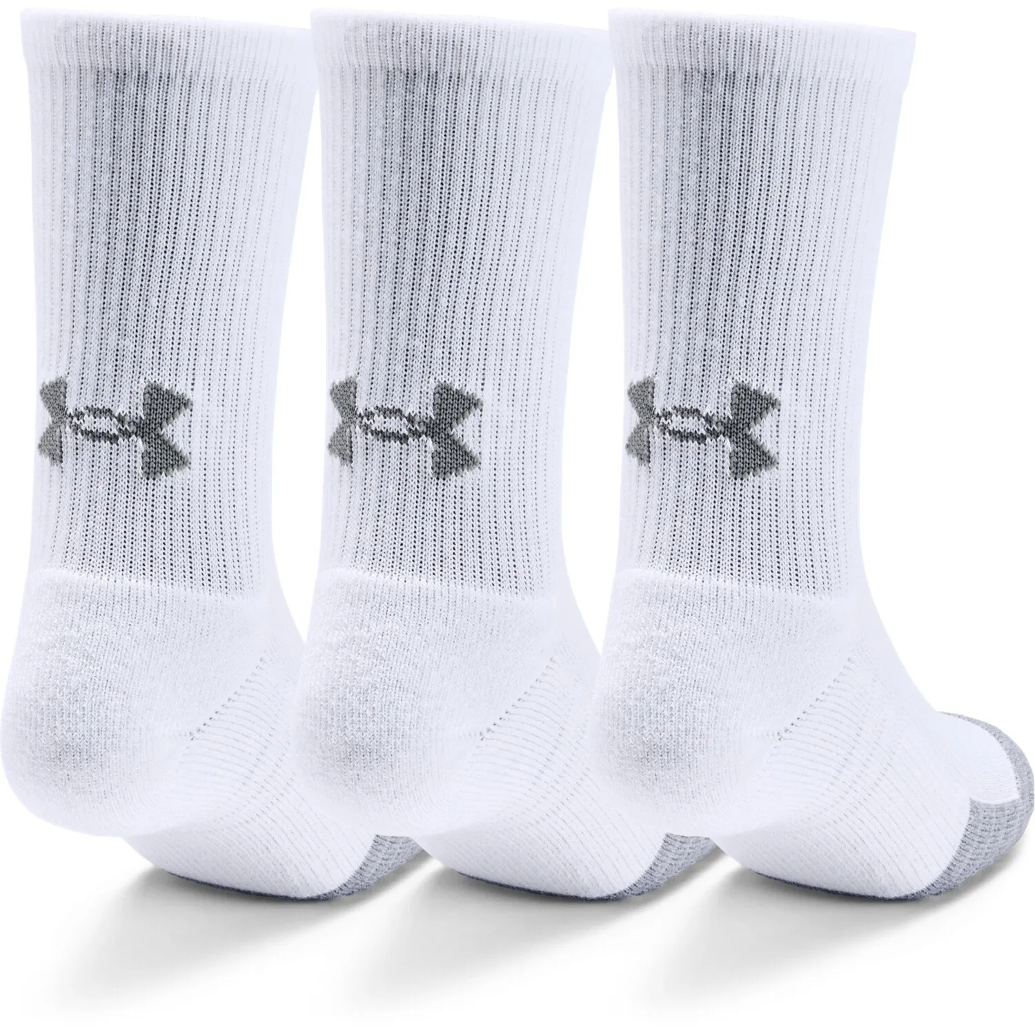 Under Armour Youth Heatgear Crew - 3P /white/grey
