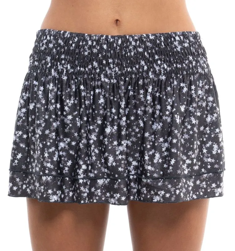 Lucky in Love Novelty Print Full of Love Smocked Skirt Women Lucky in Love Novelty Print Full of Love Smocked Skirt Women