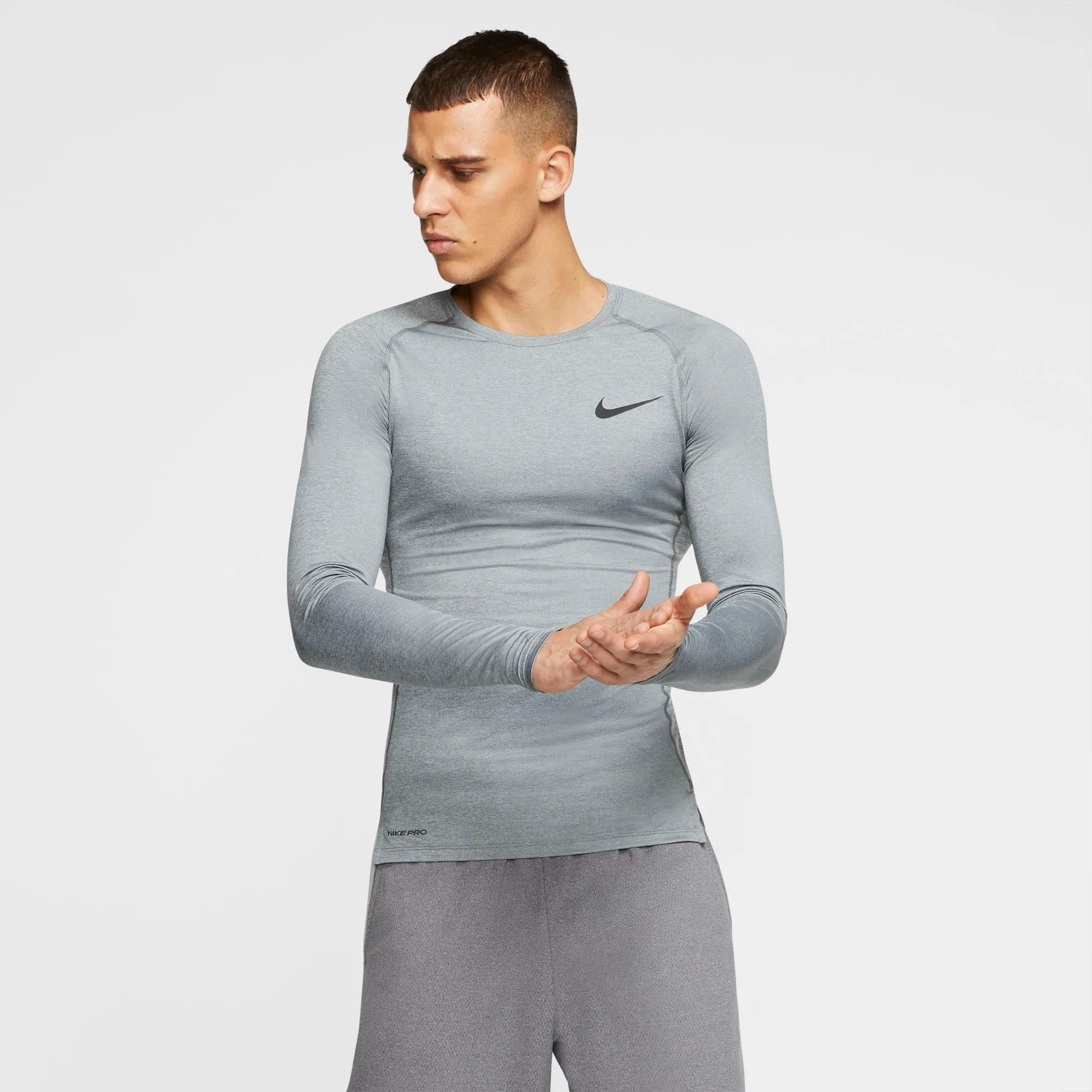 nike-pro-top-ls-tight-smoke-grey-light-smoke-grey-black-4 Nike Pro Top LS Tight - smoke grey/light smoke grey/black