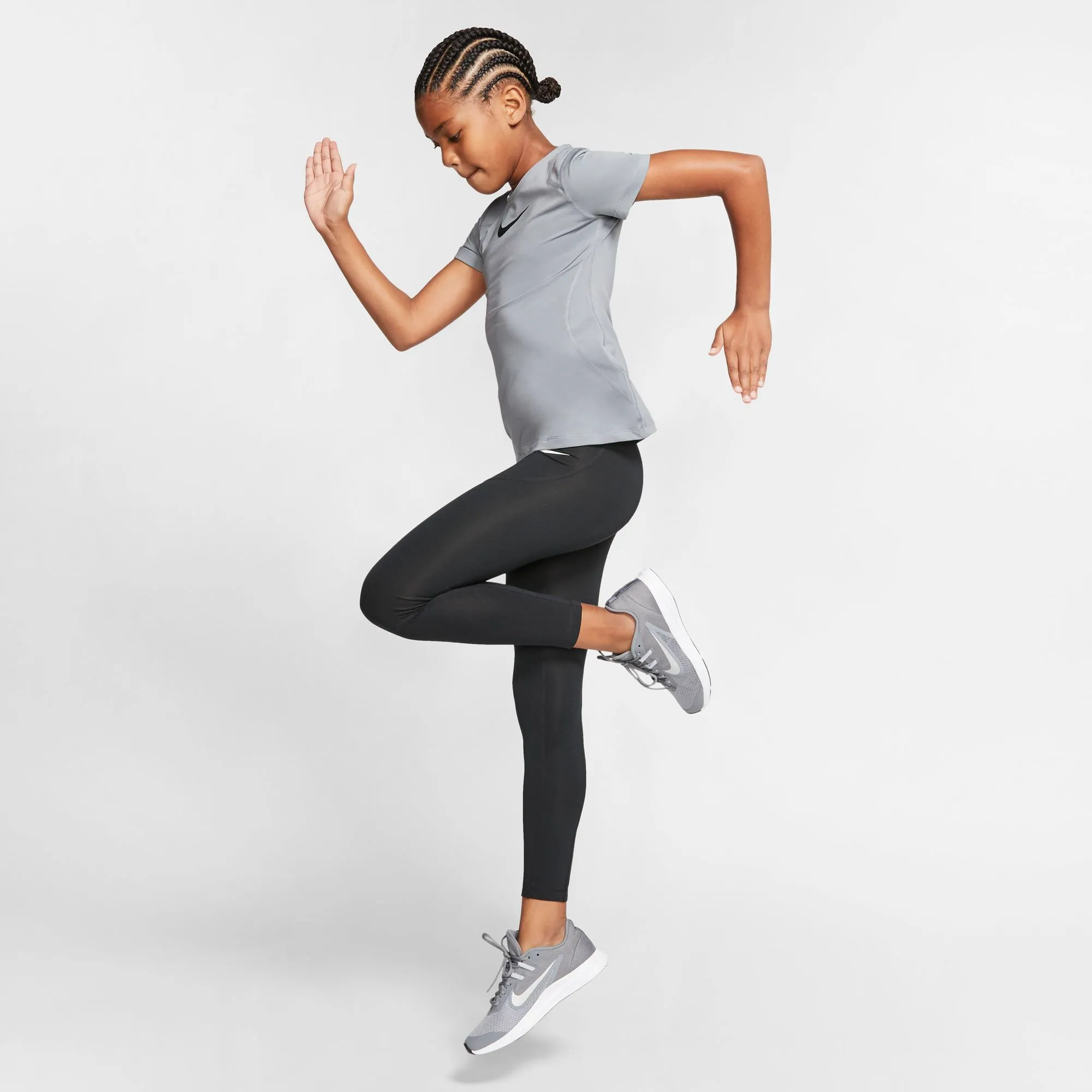 Nike Pro Top SS - cool grey/black
