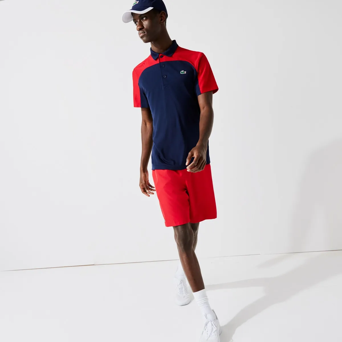 Lacoste Men’s SPORT Breathable Colourblock Tennis Polo Shirt - navy blue/p