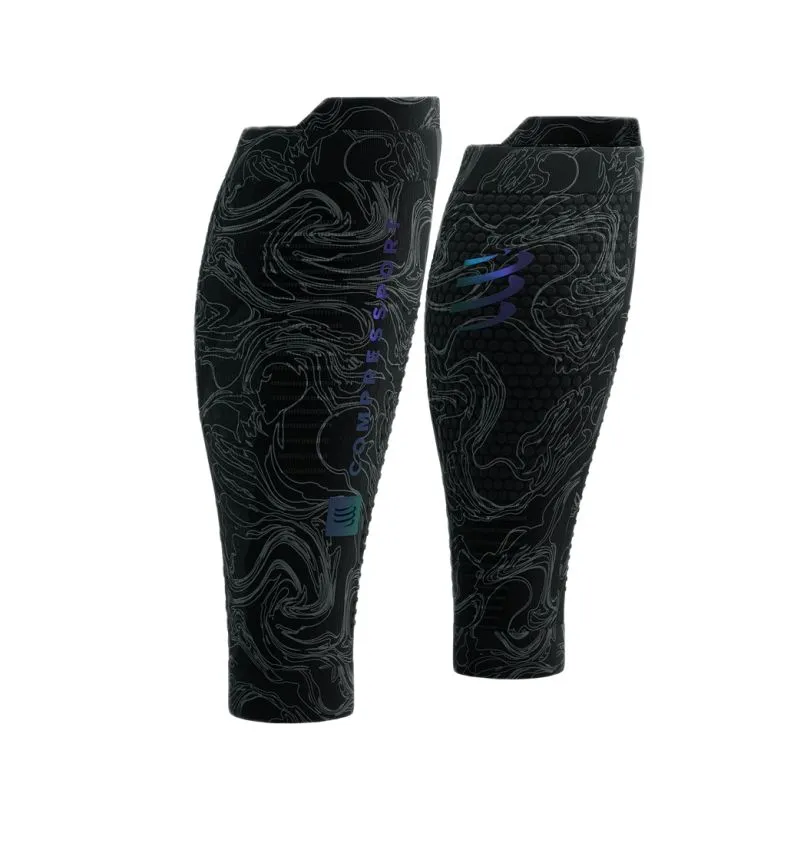 Compressport R2 3.0 Calf Sleeves - black/aurora Compressport R2 3.0 Calf Sleeves - black/aurora