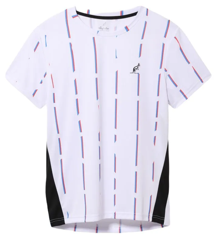 Australian Ace T-Shirt With Stripes Print - bianco Australian Ace T-Shirt With Stripes Print - bianco