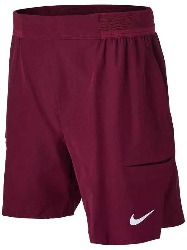 Nike Court Dri-Fit Advantage Short 7in M - dark beetroot/white