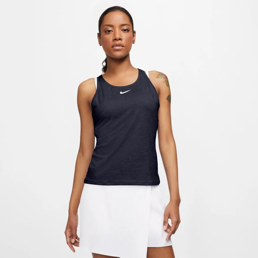 Nike Court W Dry Elevated Essential Tank - obsidian/white