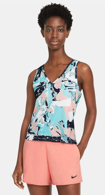 Nike Court Victory Tank Print W - copa/white