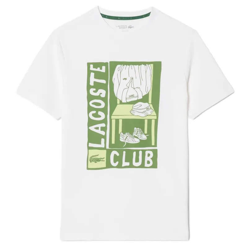 Men's T-shirt Lacoste Printed Sport - white - White