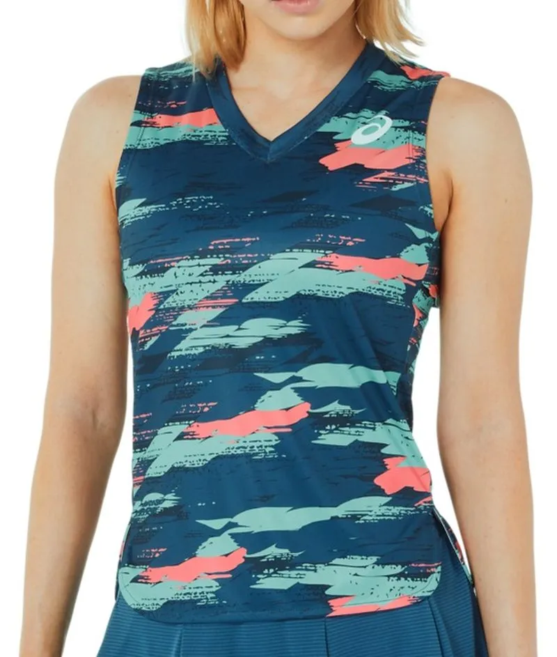 1uNRup68Y6GAqF Asics Women Match Graphic Tank - light indigo