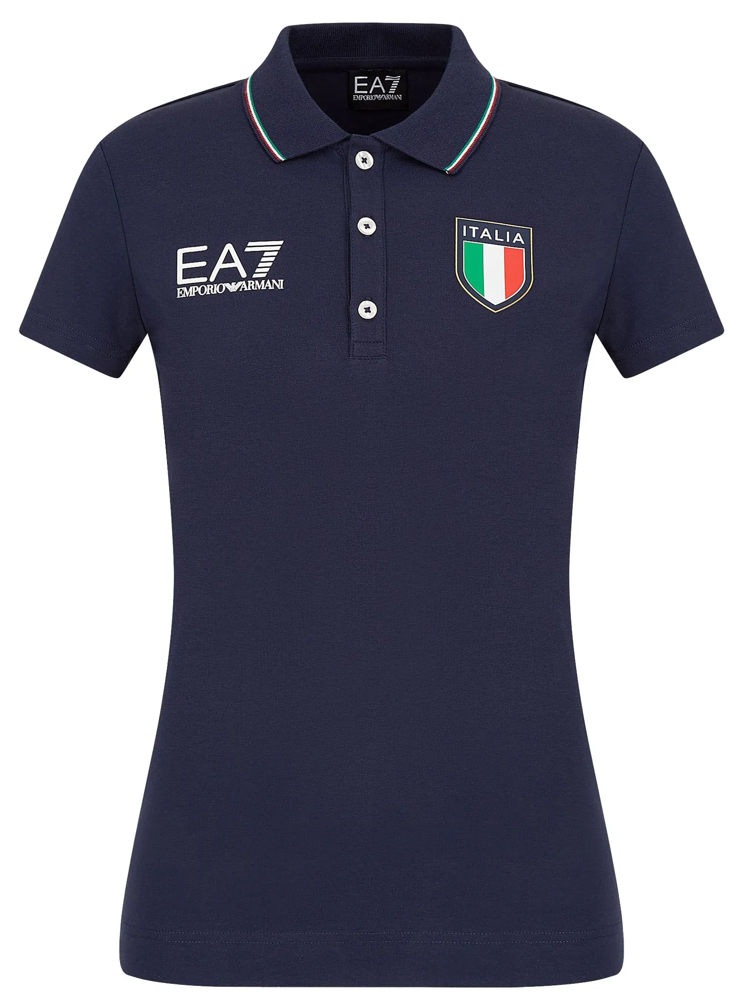 EA7 Woman Jersey Polo Shirt - navy blue