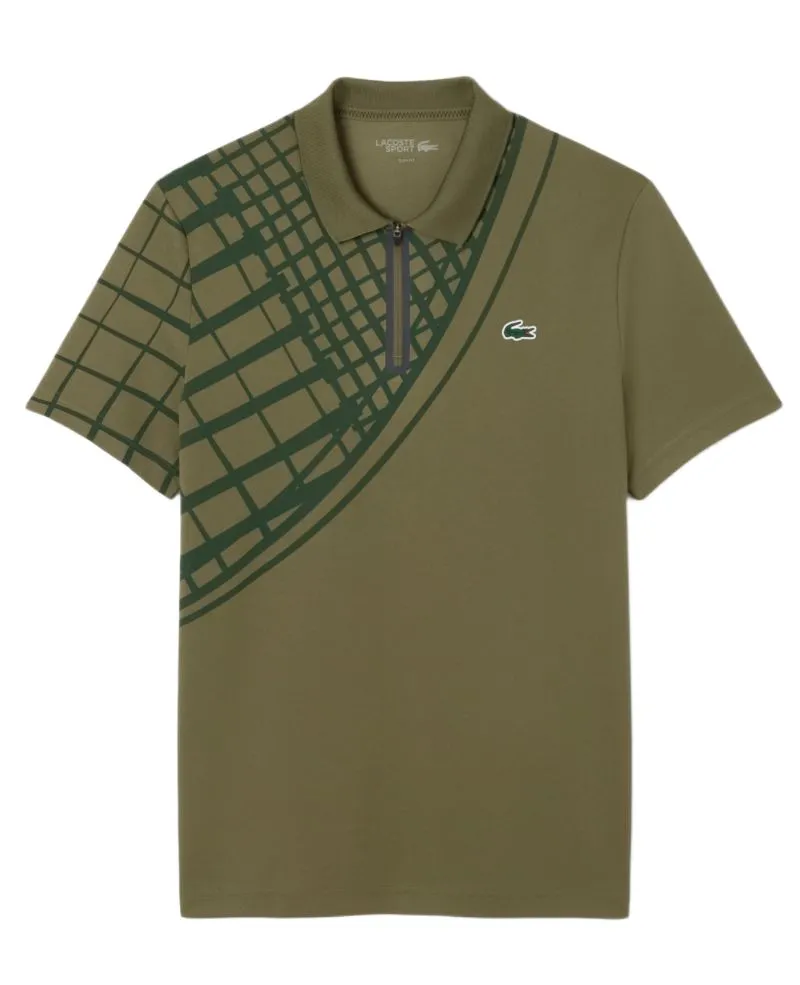 Lacoste Ultra Dry Printed Slim Fit Tennis - khaki green 